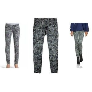 CAbi 504 Skinny Jegging Blue Camo Jeans  Women's Size 4  Lowrise